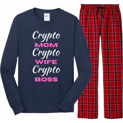 Funny Women, Funny Crypto Mom Wife Boss, Funny Woman Tee Long Sleeve Pajama Set