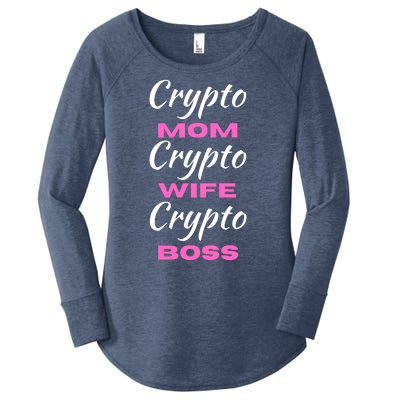 Funny Women, Funny Crypto Mom Wife Boss, Funny Woman Tee Women's Perfect Tri Tunic Long Sleeve Shirt