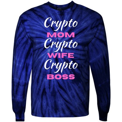 Funny Women, Funny Crypto Mom Wife Boss, Funny Woman Tee Tie-Dye Long Sleeve Shirt