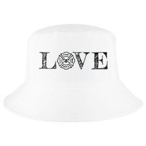 Firefighter Wife Friend Mom Thin Red Line Love Fire Gift Cool Comfort Performance Bucket Hat