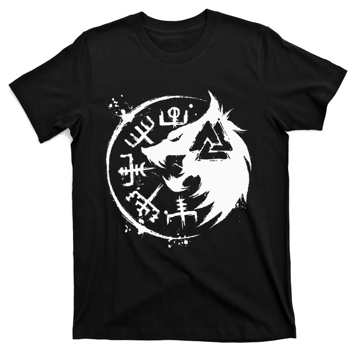 Fenrir Wolf Fenris Wolf Viking Vegvisir Valknut T-Shirt