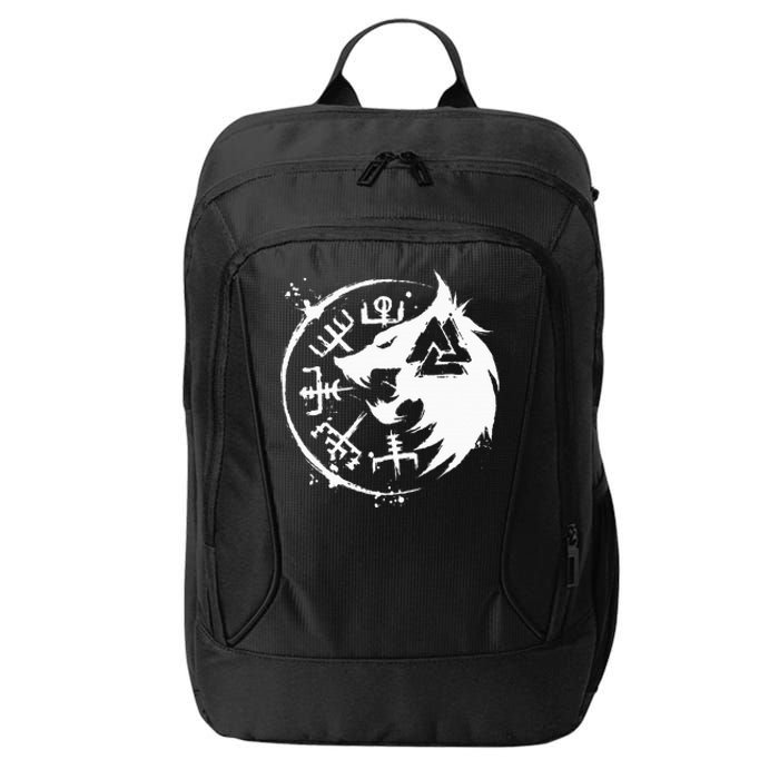 Fenrir Wolf Fenris Wolf Viking Vegvisir Valknut City Backpack