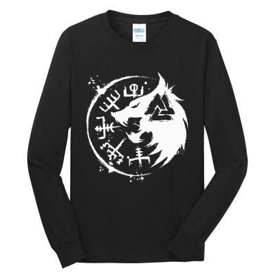 Fenrir Wolf Fenris Wolf Viking Vegvisir Valknut Tall Long Sleeve T-Shirt