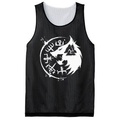 Fenrir Wolf Fenris Wolf Viking Vegvisir Valknut Mesh Reversible Basketball Jersey Tank