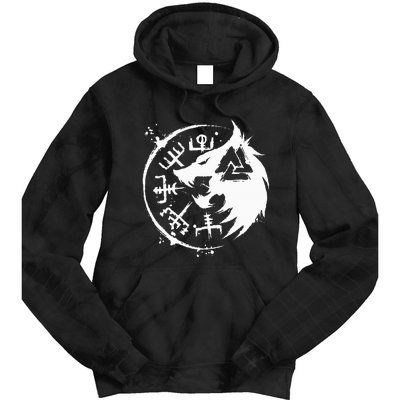 Fenrir Wolf Fenris Wolf Viking Vegvisir Valknut Tie Dye Hoodie