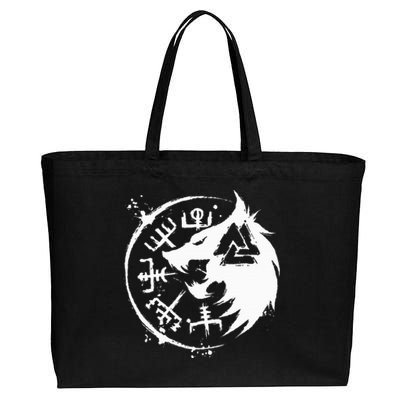 Fenrir Wolf Fenris Wolf Viking Vegvisir Valknut Cotton Canvas Jumbo Tote