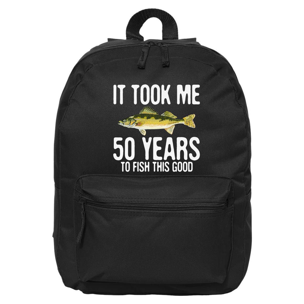 Funny Walleye Fishing 50th Birthday 50 Years To Fish Great 16 in Basic Backpack