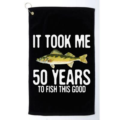 Funny Walleye Fishing 50th Birthday 50 Years To Fish Great Golf Towel