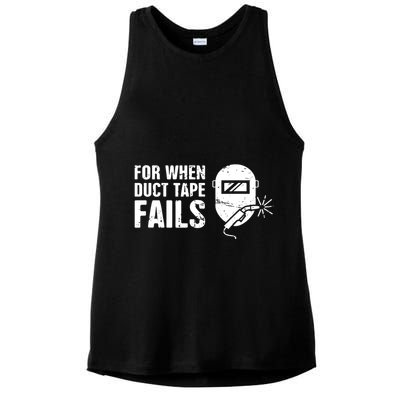 Funny Welder For When Duct Tape Fails Welding Premium Ladies PosiCharge Tri-Blend Wicking Tank