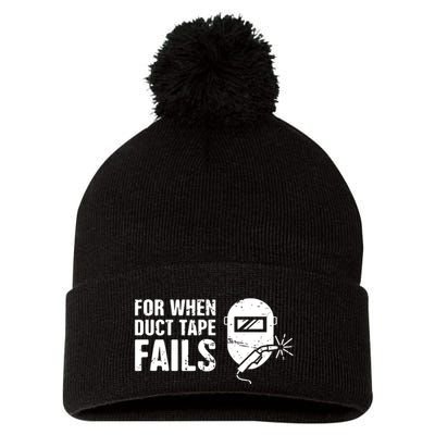 Funny Welder For When Duct Tape Fails Welding Premium Pom Pom 12in Knit Beanie