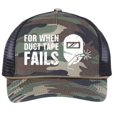 Funny Welder For When Duct Tape Fails Welding Premium Retro Rope Trucker Hat Cap