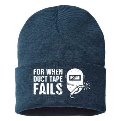 Funny Welder For When Duct Tape Fails Welding Premium Sustainable Knit Beanie