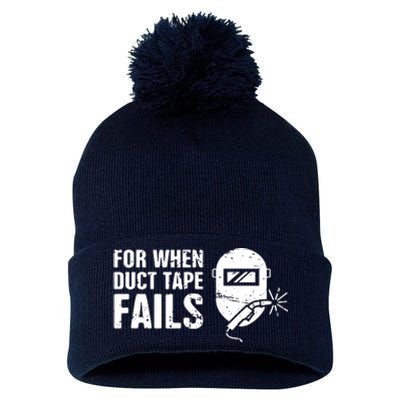 Funny Welder For When Duct Tape Fails Welding Premium Pom Pom 12in Knit Beanie