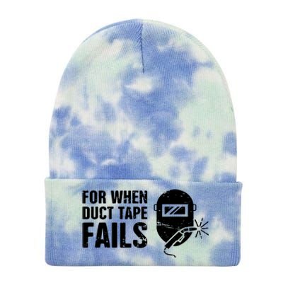 Funny Welder For When Duct Tape Fails Welding Premium Tie Dye 12in Knit Beanie