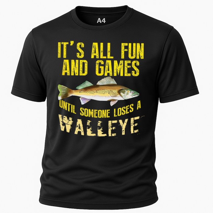 Funny Walleye Fishing Freshwater Fish Graphic Cooling Performance Crew T-Shirt