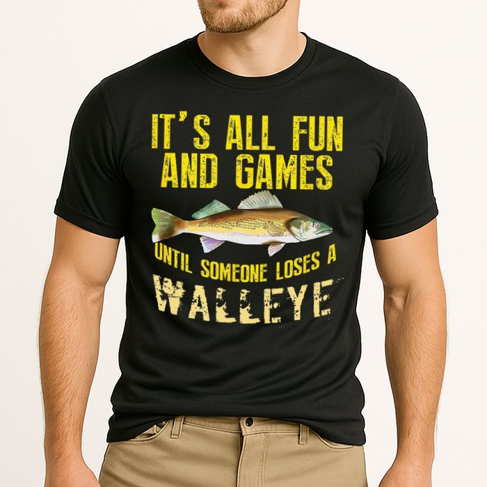 Funny Walleye Fishing Freshwater Fish Graphic Cooling Performance Crew T-Shirt