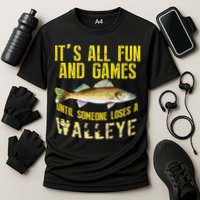Funny Walleye Fishing Freshwater Fish Graphic Cooling Performance Crew T-Shirt