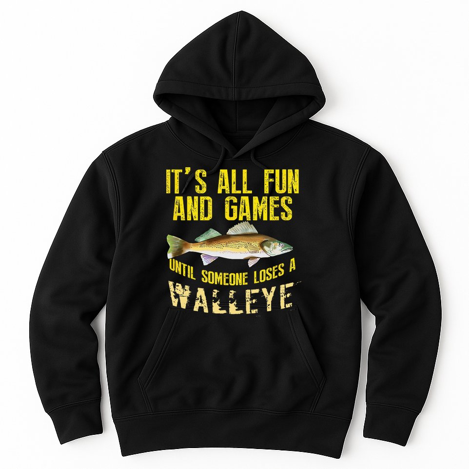 Funny Walleye Fishing Freshwater Fish Graphic Hoodie