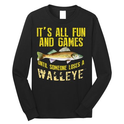 Funny Walleye Fishing Freshwater Fish Graphic Long Sleeve Shirt