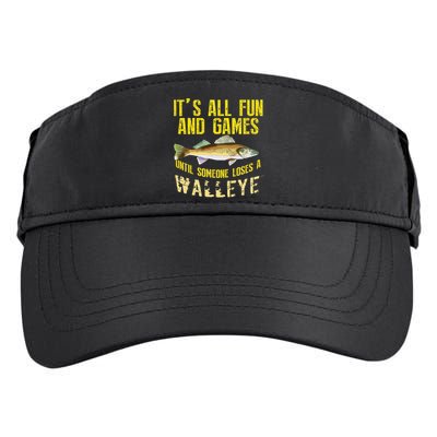 Funny Walleye Fishing Freshwater Fish Graphic Adult Drive Performance Visor