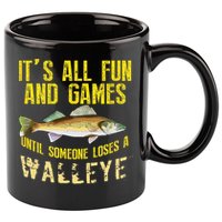 Funny Walleye Fishing Freshwater Fish Graphic 11oz C Handle Ceramic Mug