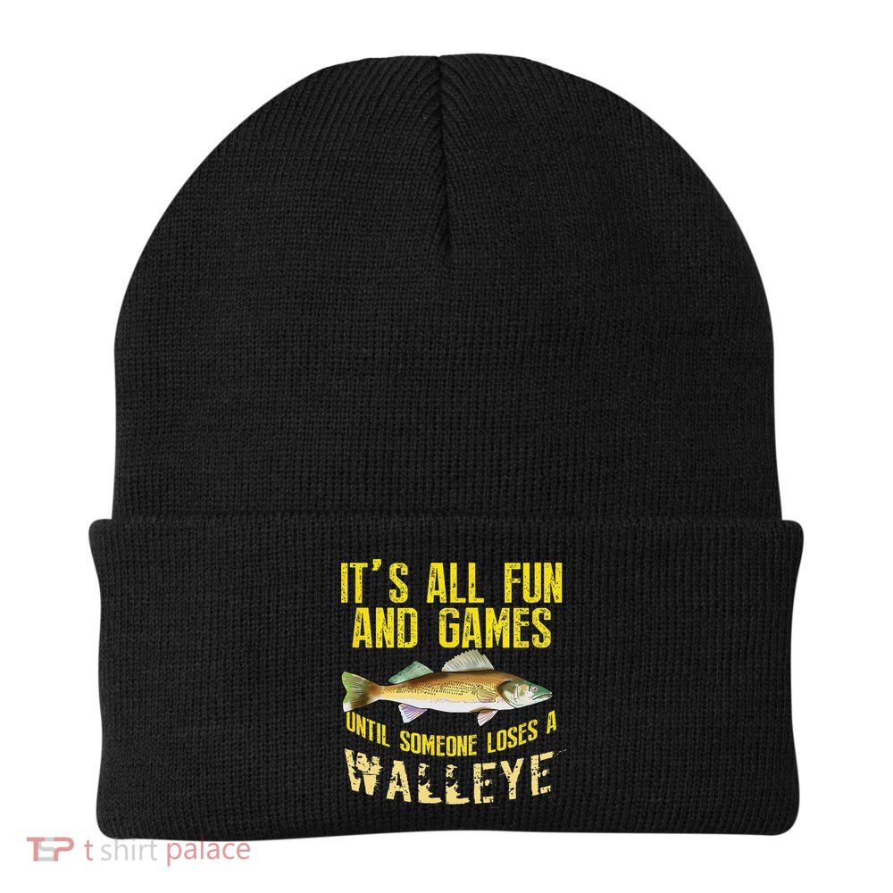 Funny Walleye Fishing Freshwater Fish Graphic Beanie