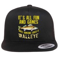 Funny Walleye Fishing Freshwater Fish Graphic Flat Bill Trucker Hat