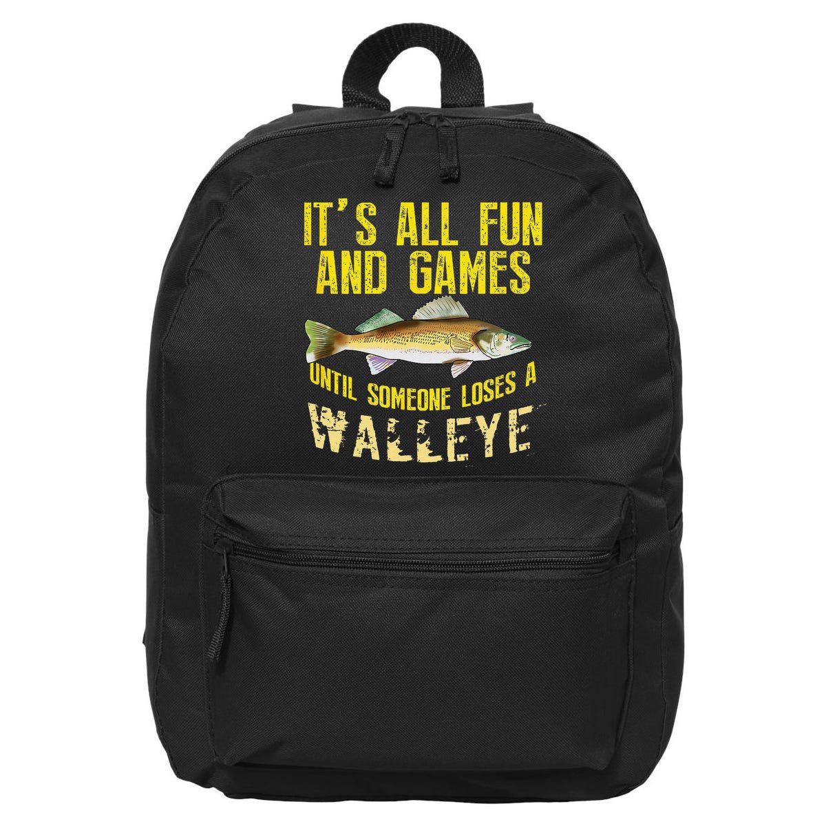 Funny Walleye Fishing Freshwater Fish Graphic 16 in Basic Backpack