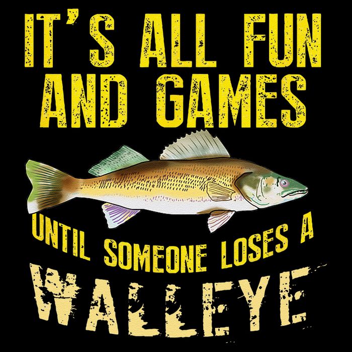 Funny Walleye Fishing Freshwater Fish Graphic Cooling Performance Long Sleeve Crew