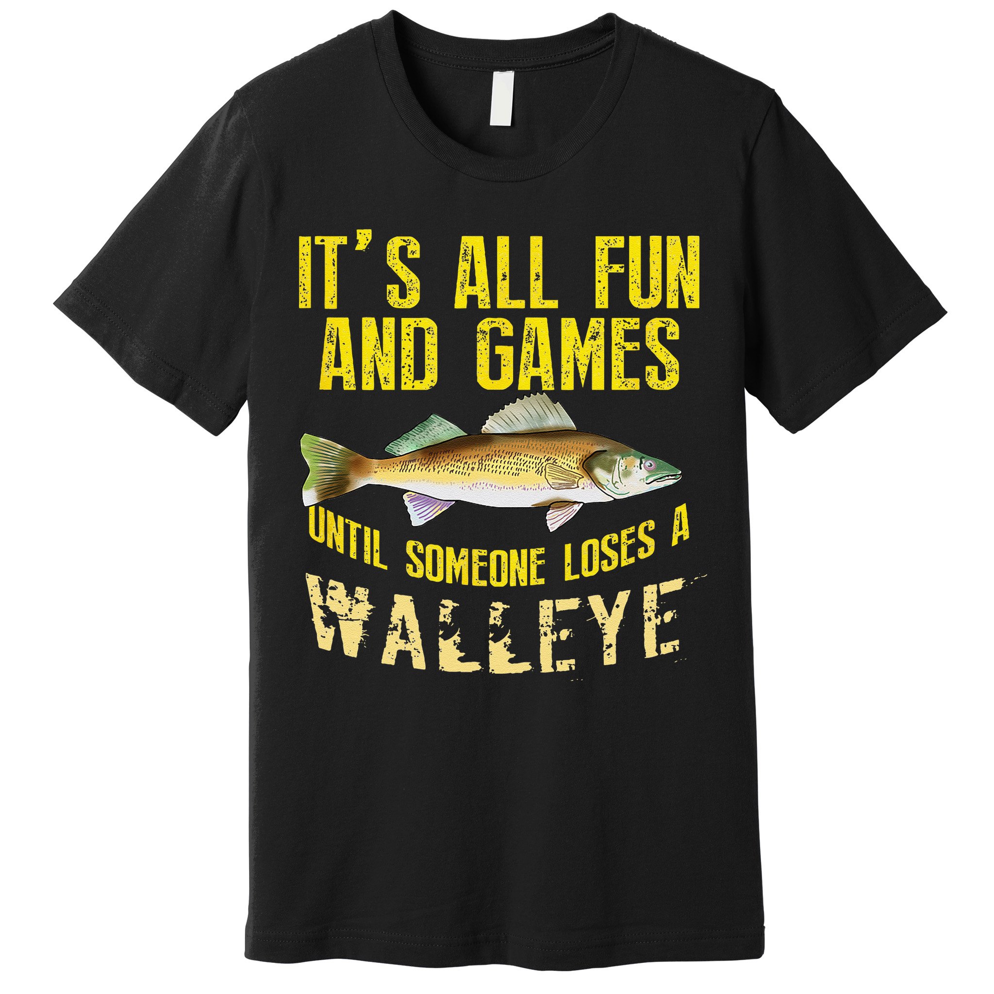 Funny Walleye Fishing Freshwater Fish Graphic Premium T-Shirt