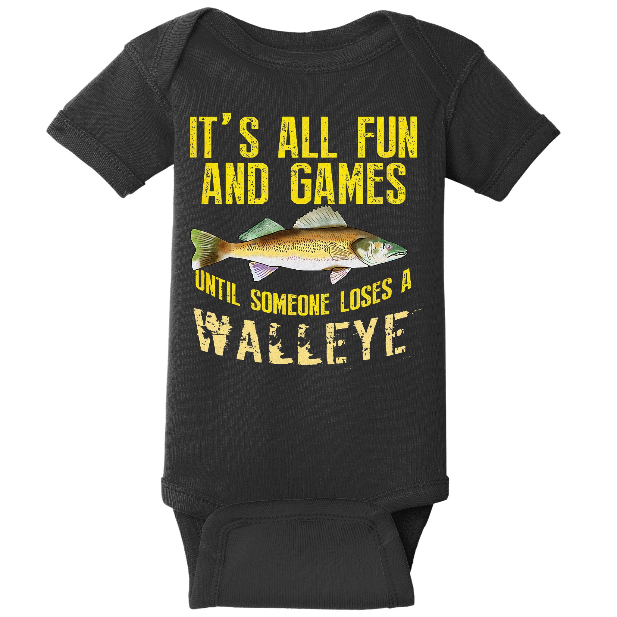 Funny Walleye Fishing Freshwater Fish Graphic Baby Bodysuit
