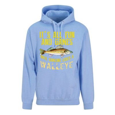 Funny Walleye Fishing Freshwater Fish Graphic Unisex Surf Hoodie