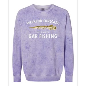 Funny Weekend Forecast Alligator Gar Fishing Colorblast Crewneck Sweatshirt