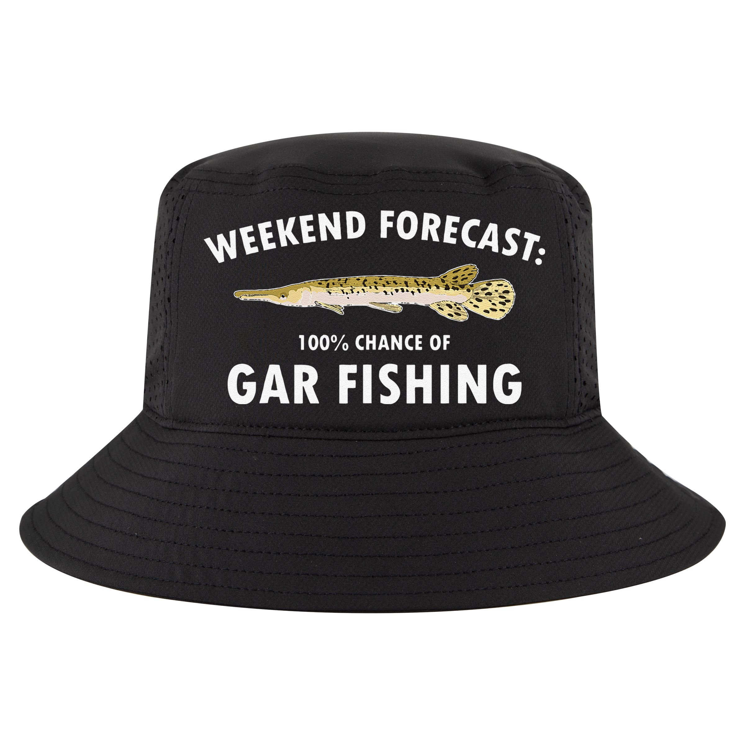 Funny Weekend Forecast Alligator Gar Fishing Cool Comfort Performance Bucket Hat