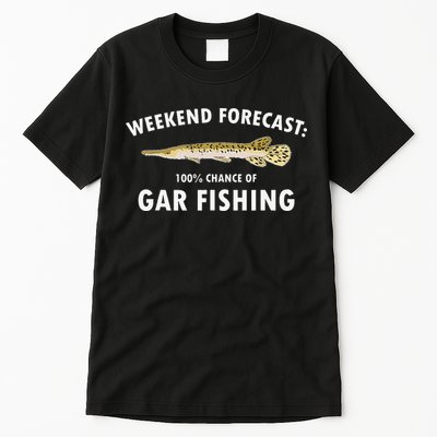 Funny Weekend Forecast Alligator Gar Fishing Tall T-Shirt