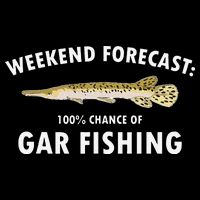 Funny Weekend Forecast Alligator Gar Fishing Button