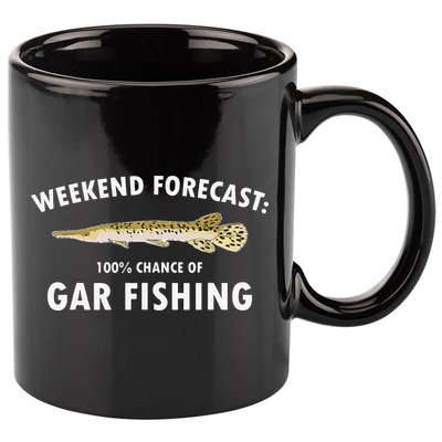 Funny Weekend Forecast Alligator Gar Fishing 11oz C Handle Ceramic Mug