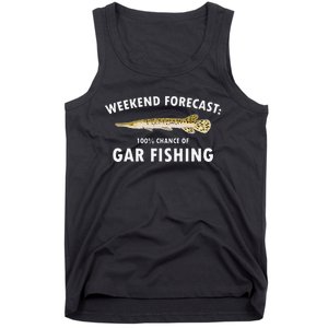 Funny Weekend Forecast Alligator Gar Fishing Tank Top