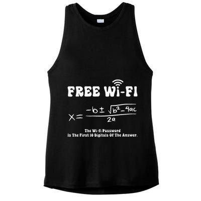 Free Wifi Funny 100 Days Of School Mathematics Calculation Ladies PosiCharge Tri-Blend Wicking Tank