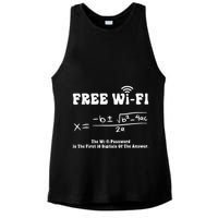 Free Wifi Funny 100 Days Of School Mathematics Calculation Ladies PosiCharge Tri-Blend Wicking Tank