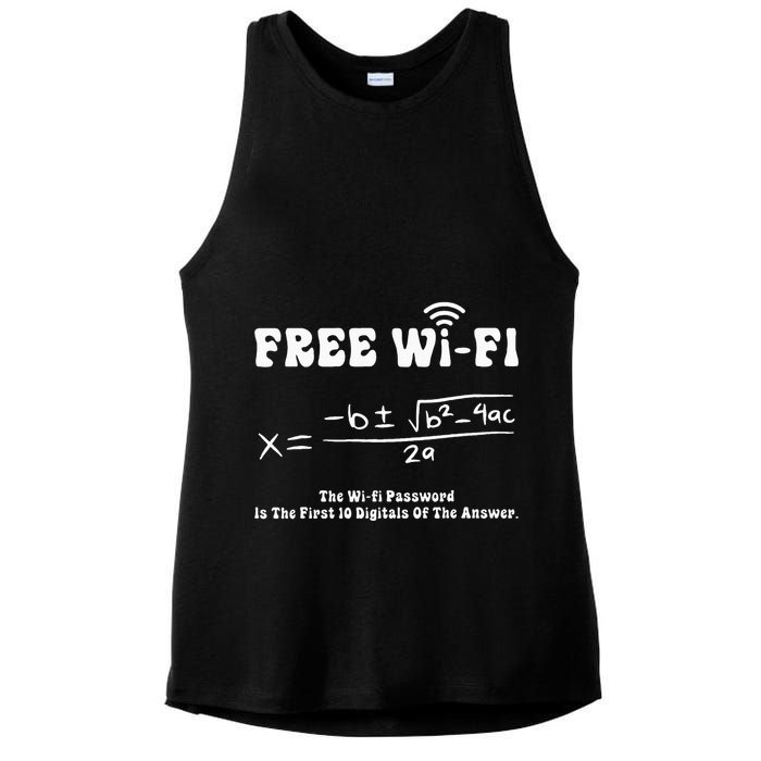 Free Wifi Funny 100 Days Of School Mathematics Calculation Ladies PosiCharge Tri-Blend Wicking Tank