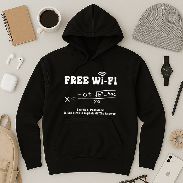 Free Wifi Funny 100 Days Of School Mathematics Calculation Hoodie