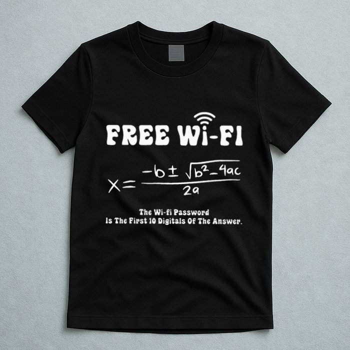 Free Wifi Funny 100 Days Of School Mathematics Calculation T-Shirt