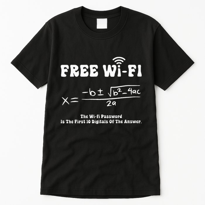 Free Wifi Funny 100 Days Of School Mathematics Calculation Tall T-Shirt