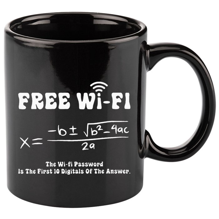 Free Wifi Funny 100 Days Of School Mathematics Calculation 11oz C Handle Ceramic Mug