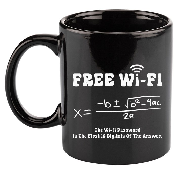 Free Wifi Funny 100 Days Of School Mathematics Calculation 11oz C Handle Ceramic Mug