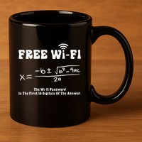 Free Wifi Funny 100 Days Of School Mathematics Calculation 11oz C Handle Ceramic Mug