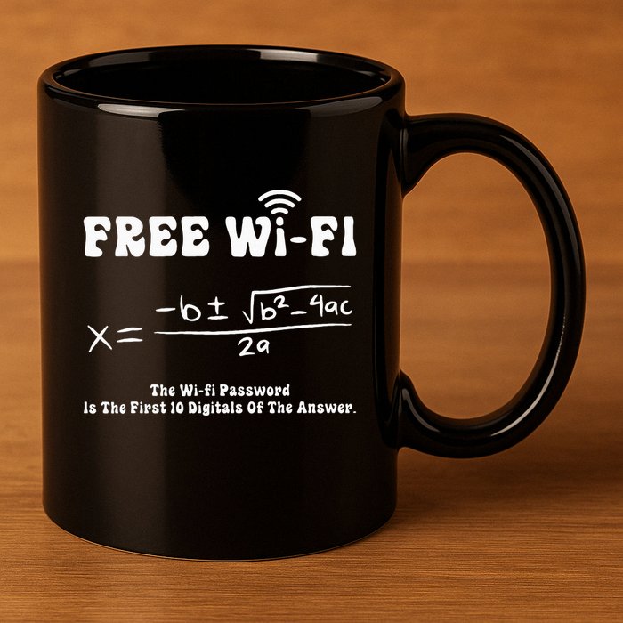 Free Wifi Funny 100 Days Of School Mathematics Calculation 11oz C Handle Ceramic Mug