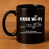 Free Wifi Funny 100 Days Of School Mathematics Calculation 11oz C Handle Ceramic Mug