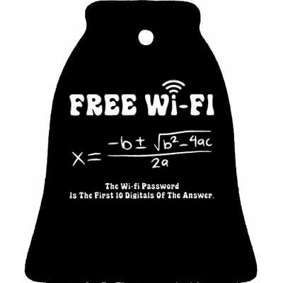 Free Wifi Funny 100 Days Of School Mathematics Calculation Ceramic Bell Ornament